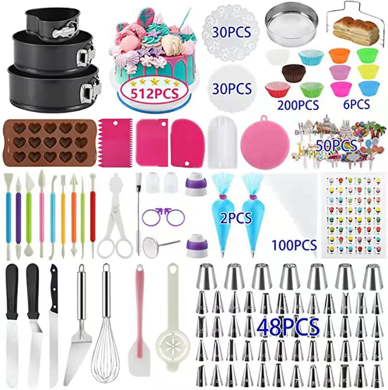 507-Piece Cake Decorating Set with Tools and Bags