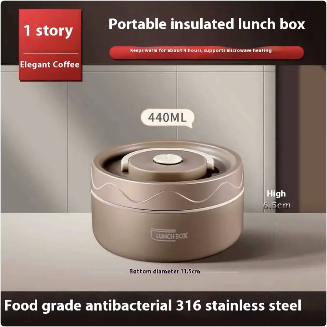 Extra-Long Insulated Stainless Steel Lunch Box