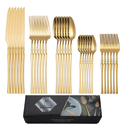 Titanium Coated Stainless Steel Cutlery Set for Dining
