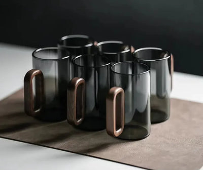 Smoky Gray Borosilicate Glass Water Cup - Lunqara 