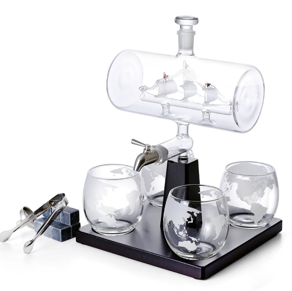 Glass Sailing Wine Bottle Container - Lunqara 