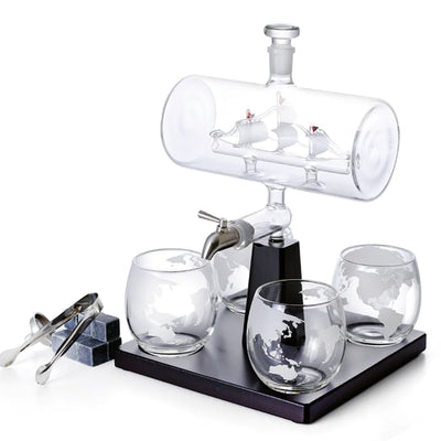 Glass Sailing Wine Bottle Container - Lunqara 