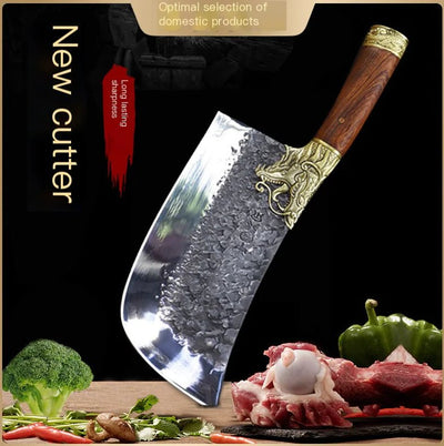 Dragon Spring Kitchen Knife - Dual Use Handcrafted Tool - Lunqara