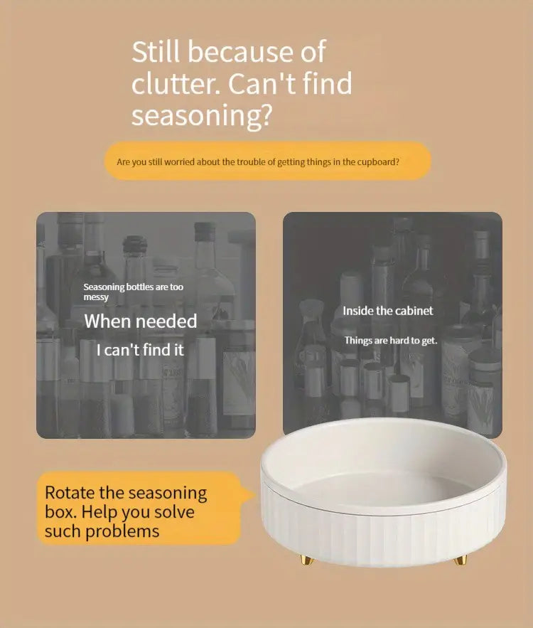 Multifunctional Kitchen Spice Rack - Rotating Bottle Shelf