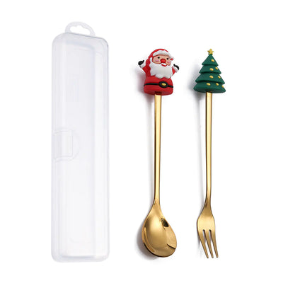 Stainless Steel Christmas Spoon Set with Forks