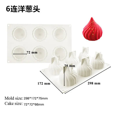 6 - Cavity Sunflower Silicone Molds for Decorating Mousse - Lunqara