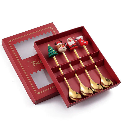 Cartoon Christmas Spoon Cutlery Set for Desserts - Lunqara