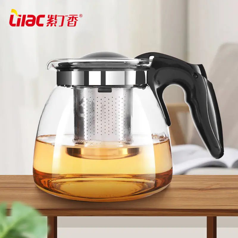 Thick Glass Large Capacity Tea Pot with Stainless Steel - Lunqara