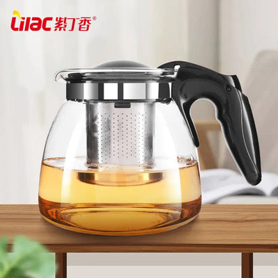 Thick Glass Large Capacity Tea Pot with Stainless Steel - Lunqara