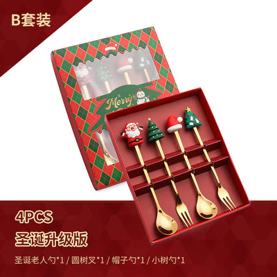 Stainless Steel Christmas Spoon Set with Forks