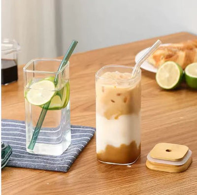 Square Coffee Cup with Lid - Lunqara