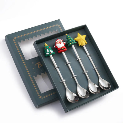 Cartoon Christmas Spoon Cutlery Set for Desserts
