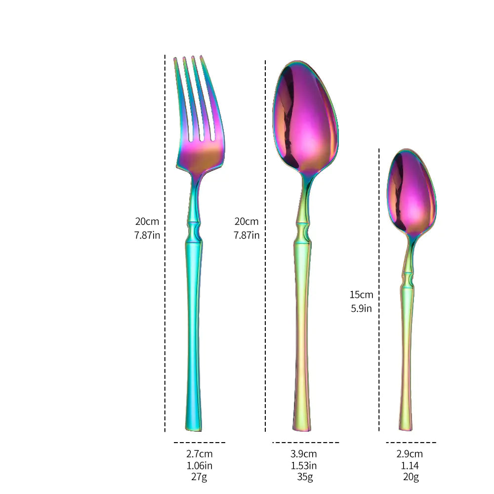 Titanium Coated Stainless Steel Cutlery Set for Dining