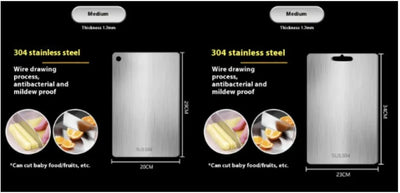 Double - Sided 304 Stainless Steel Cutting Board - Lunqara