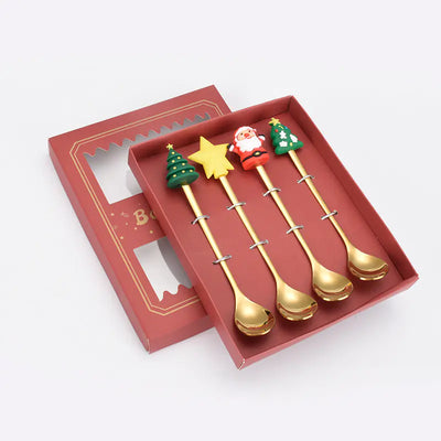 Stainless Steel Christmas Spoon Set with Forks