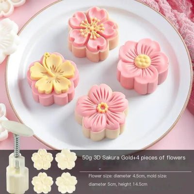 50g 3D Hibiscus Cherry Blossom Mooncake Mould