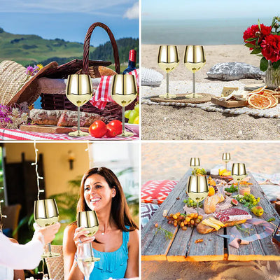 European 304 Single Layer Stainless Steel Wine Glass