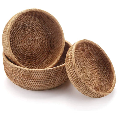 Handmade Vietnamese Wicker Candy Basket Set (3 Pieces) - Lunqara 
