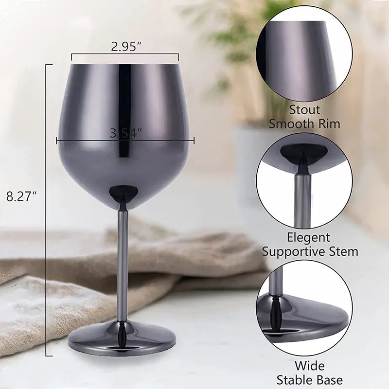 European 304 Single Layer Stainless Steel Wine Glass