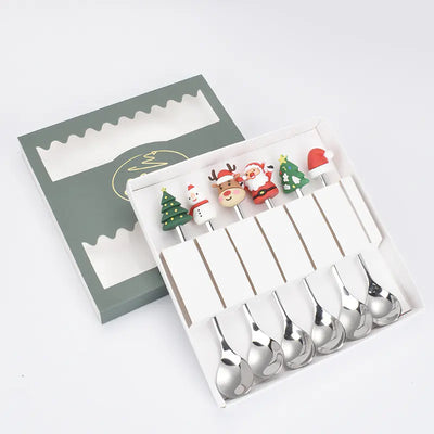 Stainless Steel Christmas Spoon Set with Forks