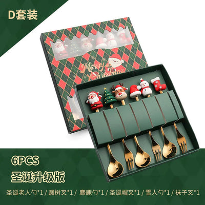 Stainless Steel Christmas Spoon Set with Forks - Lunqara
