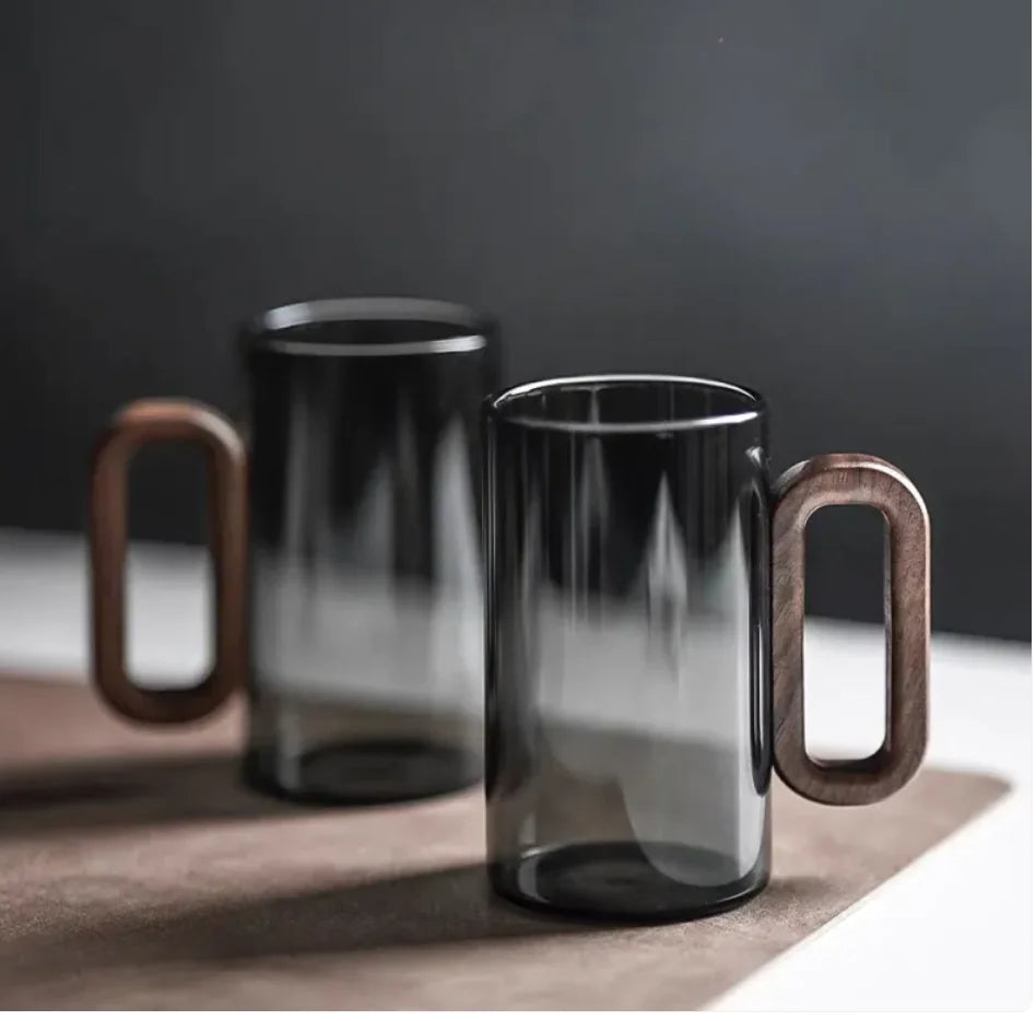 Smoky Gray Borosilicate Glass Water Cup - Lunqara 