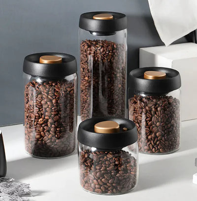 Vacuum Sealed Glass Storage Jar Set - Lunqara 