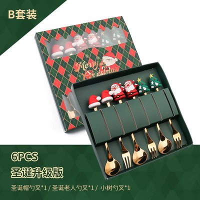 Stainless Steel Christmas Spoon Set with Forks