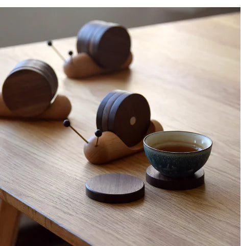 Creative Snail Wooden Coaster - Heat Resistant Mat