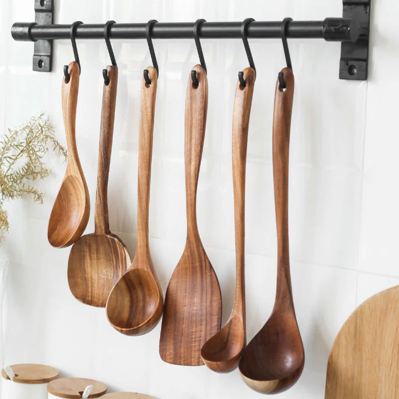Japanese Non-Stick Wooden Spatula and Spoon Set