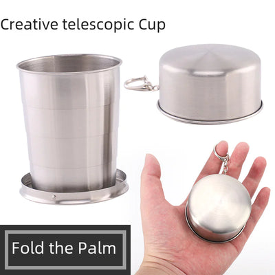Stainless Steel Collapsible Travel Cup with Keyring