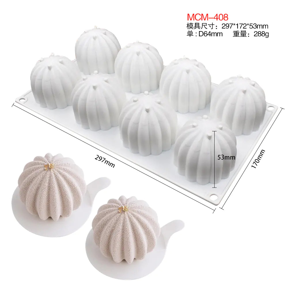 Mousse Cake Mold with 8 Cactus Silicone Molds