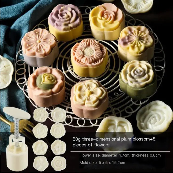 50g 3D Hibiscus Cherry Blossom Mooncake Mould