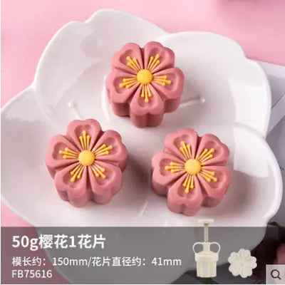 Mid-Autumn Festival Rabbit & Cherry Blossom Mooncake Mold - Lunqara 