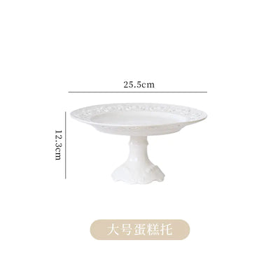 French Embossed Ceramic Plate for Breakfast & Salad