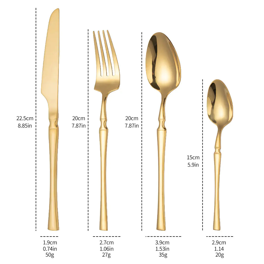 Titanium Coated Stainless Steel Cutlery Set for Dining