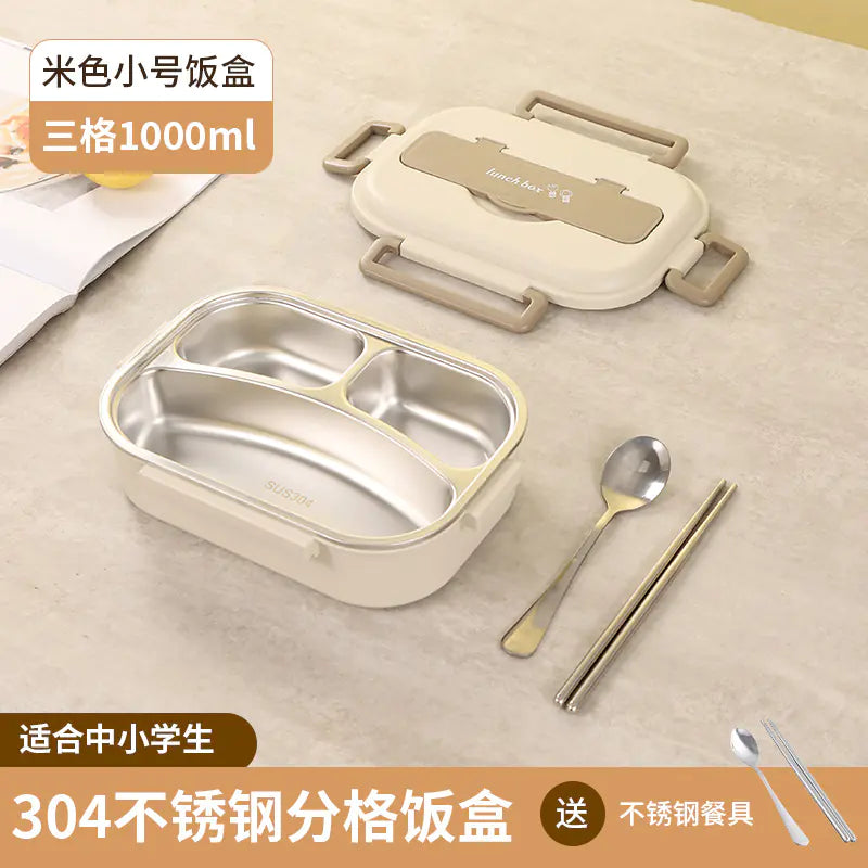 304 Stainless Steel Sealed Bento Box with Five Compartments - Lunqara 