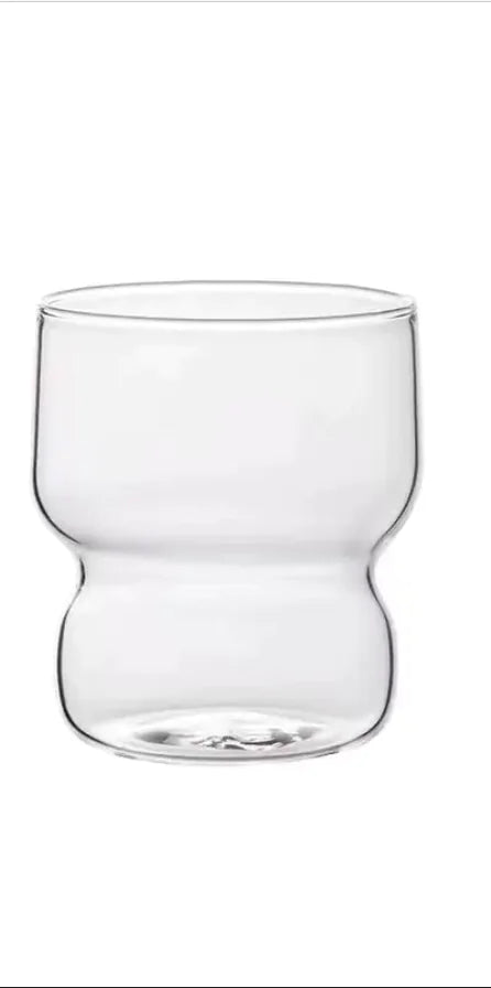 Striped Glass Water Cup - High Borosilicate Glass - Lunqara 