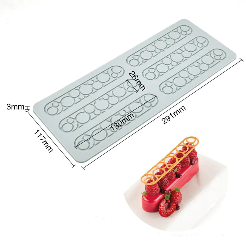 New Silicone Geometric Oval Lace Mat for Cake Decor