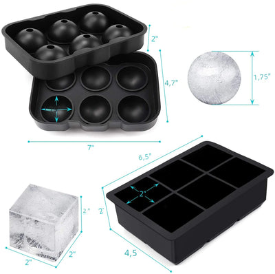 Silicone Ice Cube Tray Set - Food Grade Honeycomb Design - Lunqara
