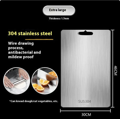 Double - Sided 304 Stainless Steel Cutting Board - Lunqara