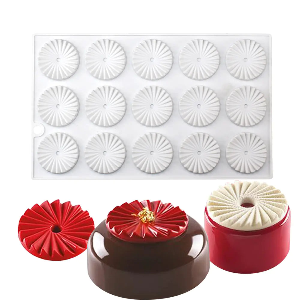 15-Cavity Silicone Mousse Cake Mold for Decoration - Lunqara 