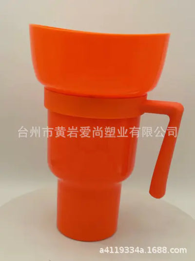 TikTok Snack Cup 1L Portable Drink Cup with Straw