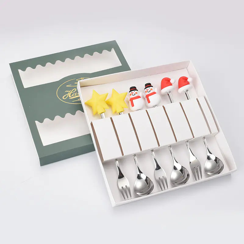 Stainless Steel Christmas Spoon Set with Forks