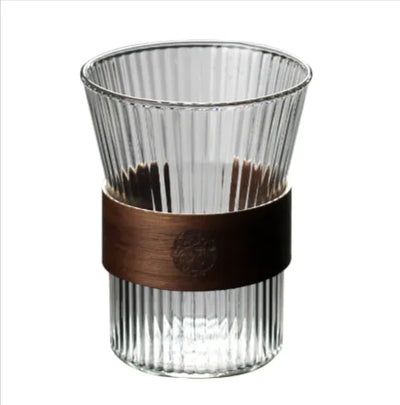 Premium High-Borosilicate Glass Vertical Grain Drinkware - Lunqara 
