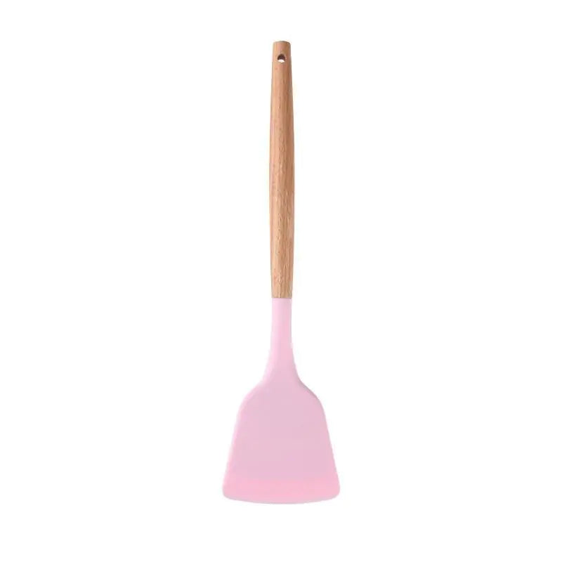 Silicone Spatula Set with Wooden Handle, Food Grade