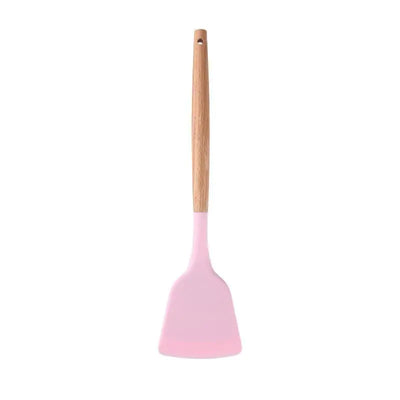 Silicone Spatula Set with Wooden Handle, Food Grade