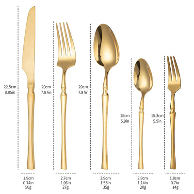 Titanium Coated Stainless Steel Cutlery Set for Dining