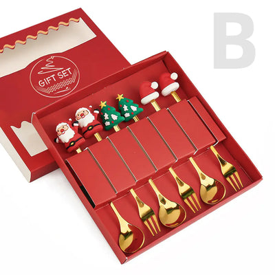 Cartoon Christmas Spoon Cutlery Set for Desserts