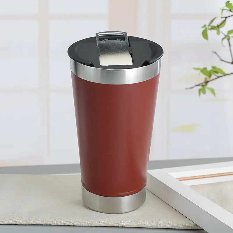 Vacuum Insulated Beer Mug - Stainless Steel Travel Cup